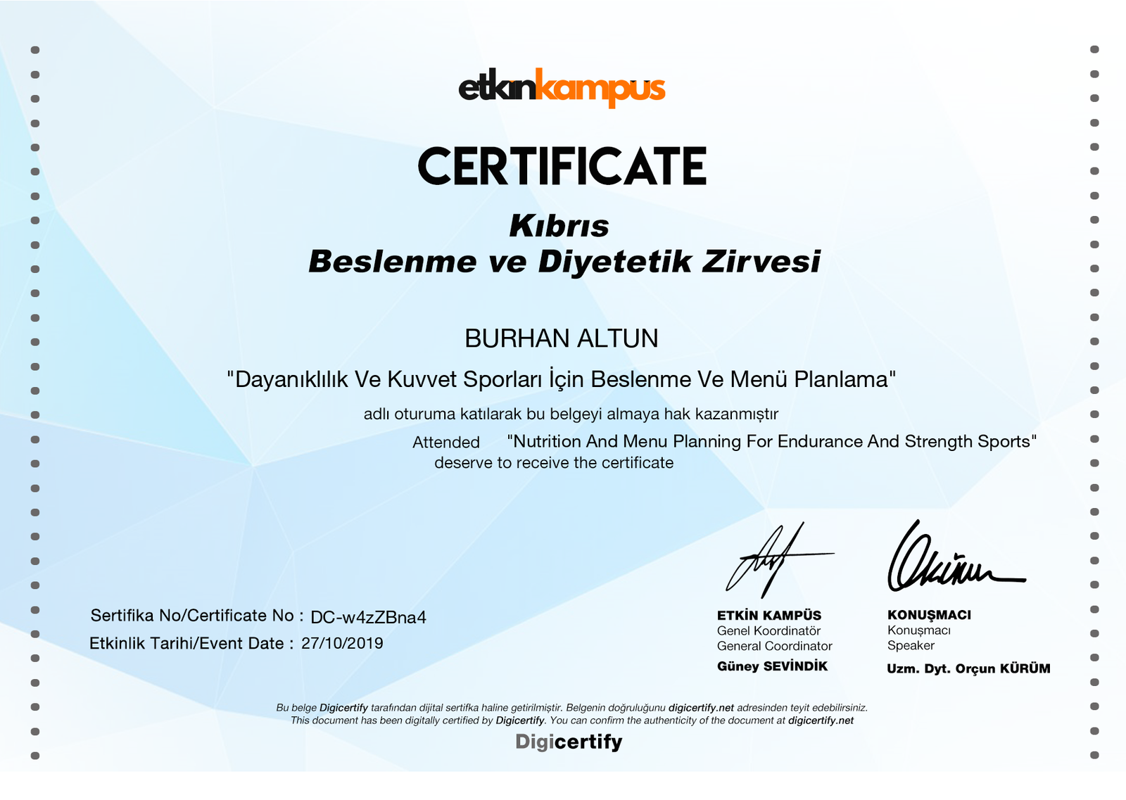 Kıbrıs Beslenme ve Diyetetik Zirvesi