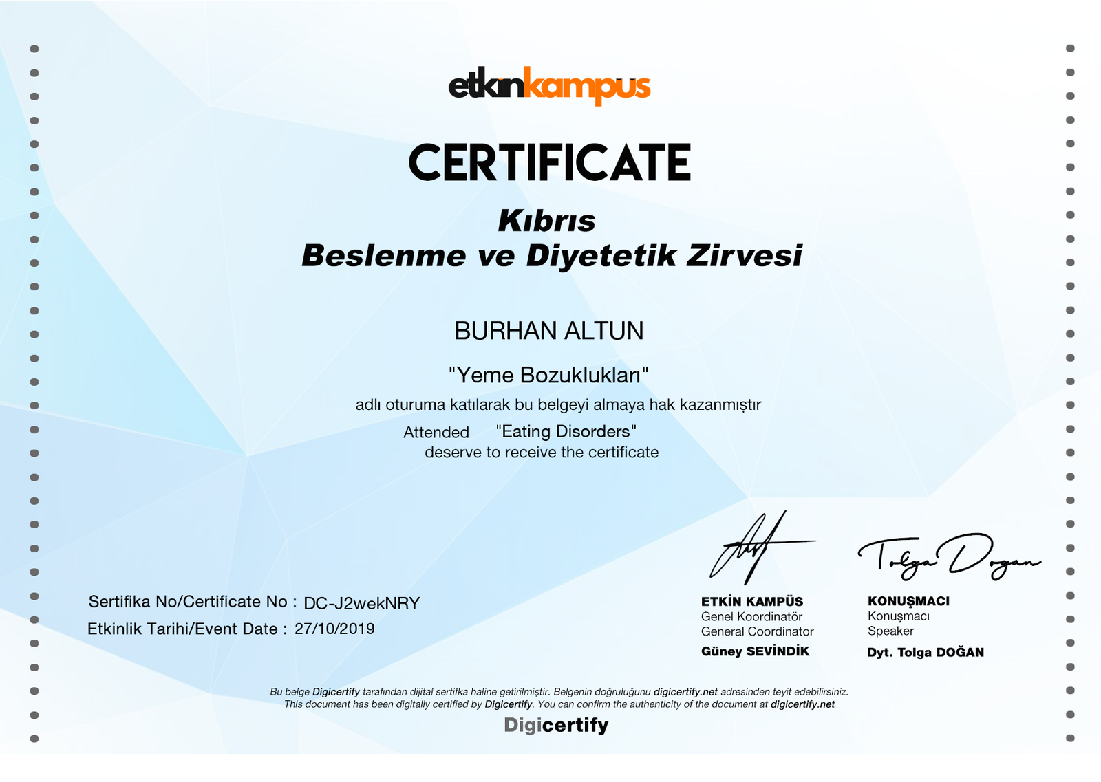 Kıbrıs Beslenme ve Diyetetik Zirvesi